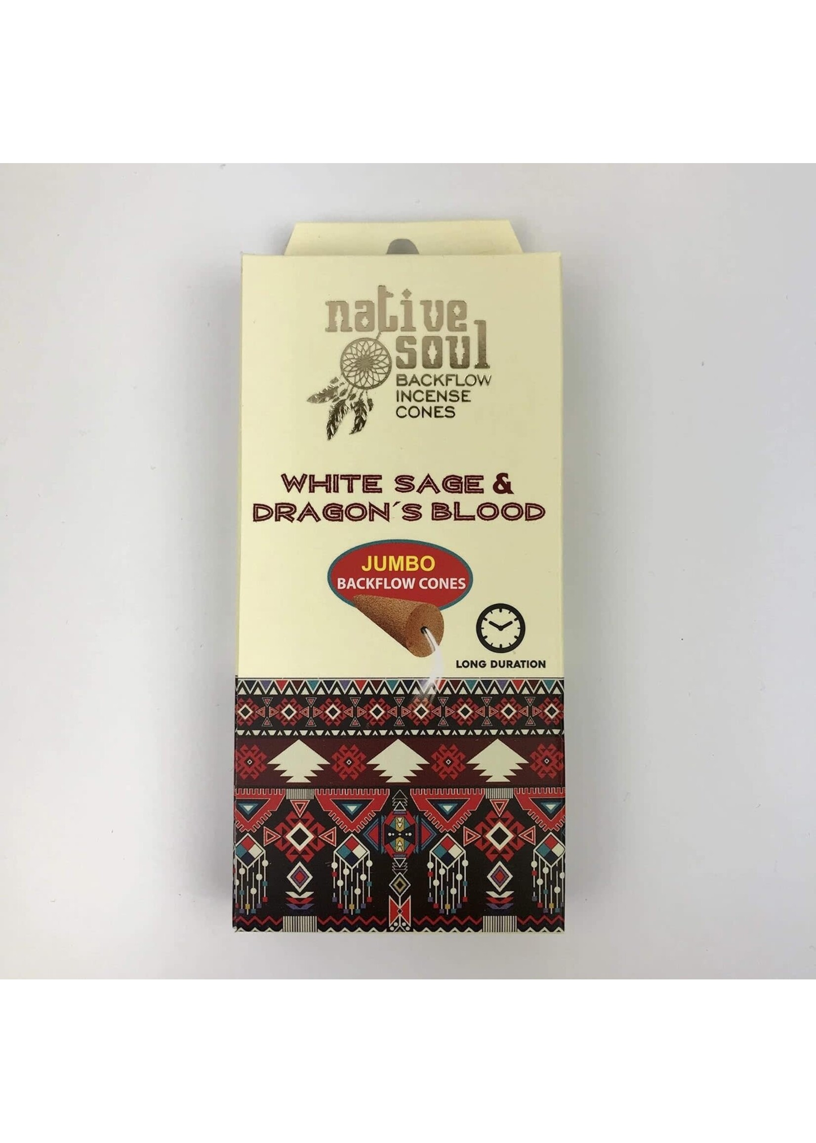 Incense Cones White Sage & Dragon's Blood Backflow 8 Jumbo Cones