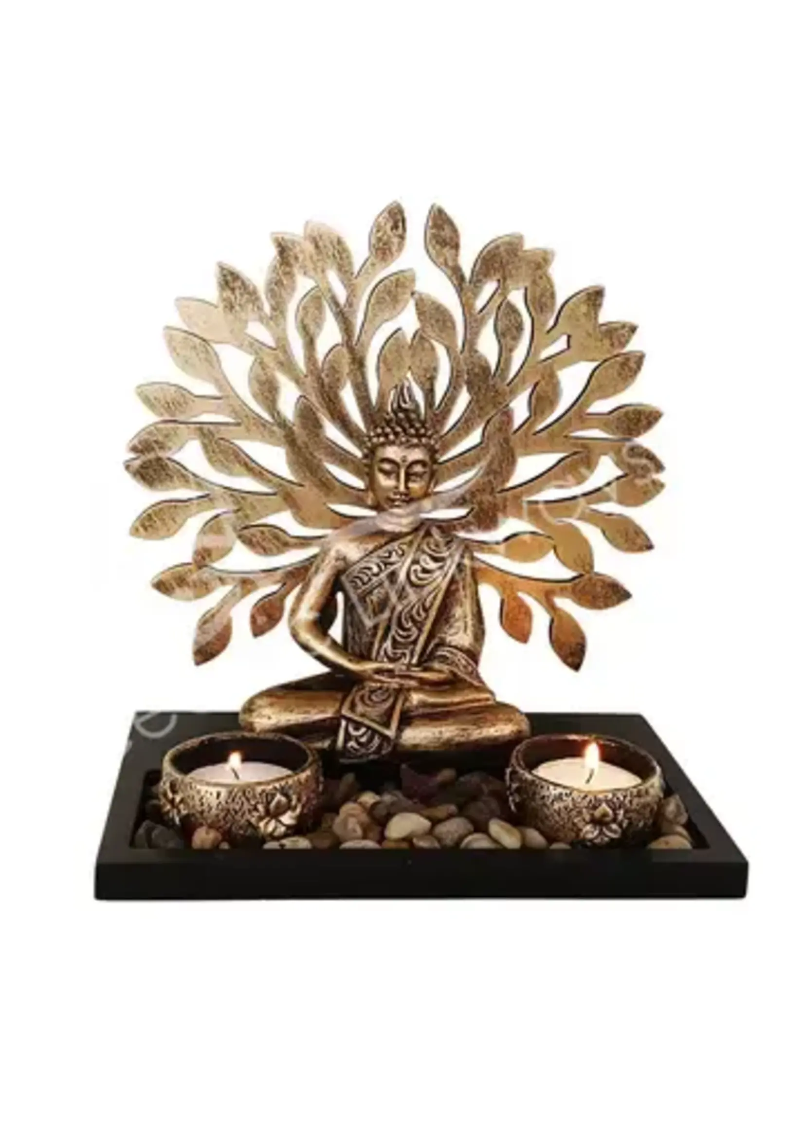 Tealight Holder Buddha with Tree of Life