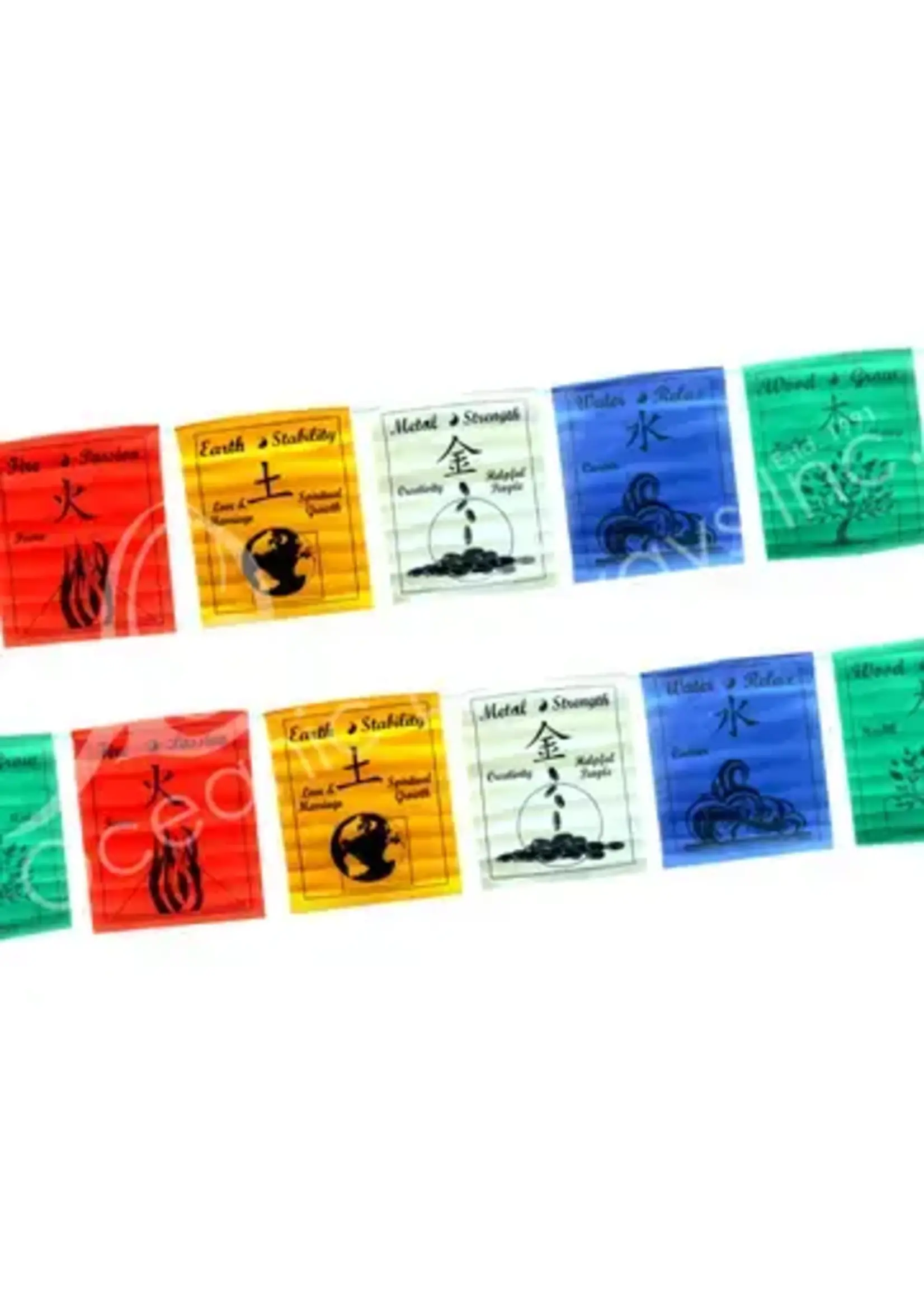 Prayer Flag Cotton Feng Shui Elements 84"L