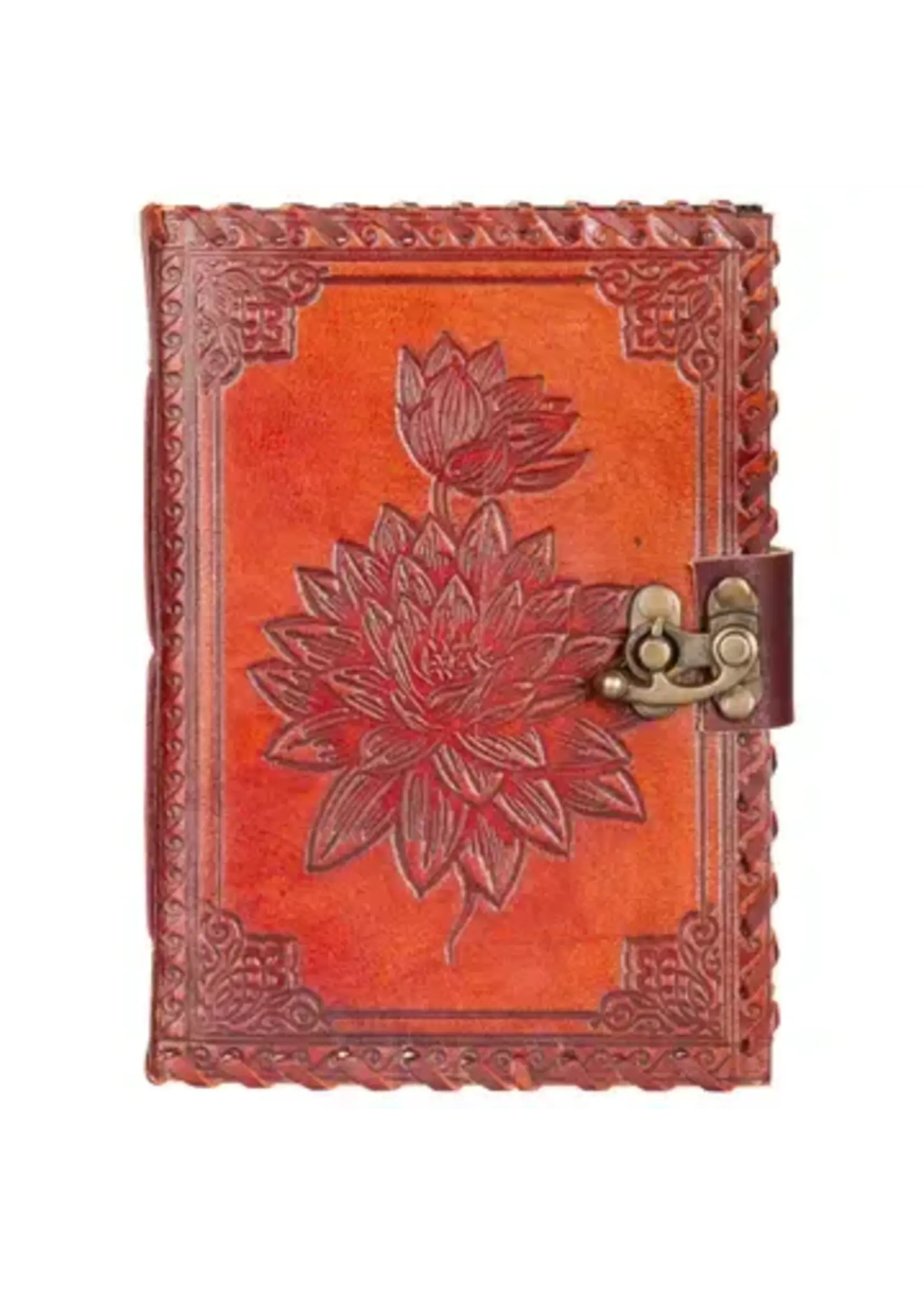 Journal Leather Lotus Flower 5"x7"