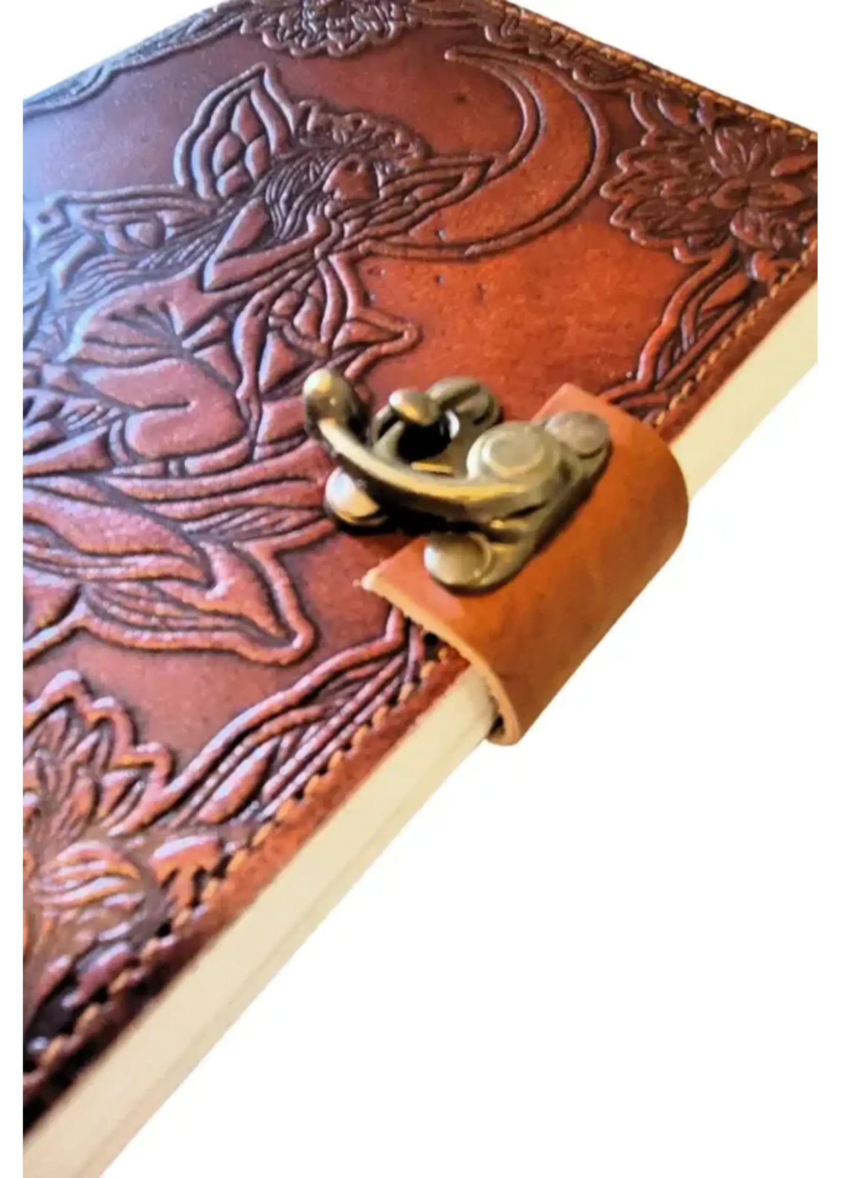Journal Leather Fairy Moon Tarot 5"x7"