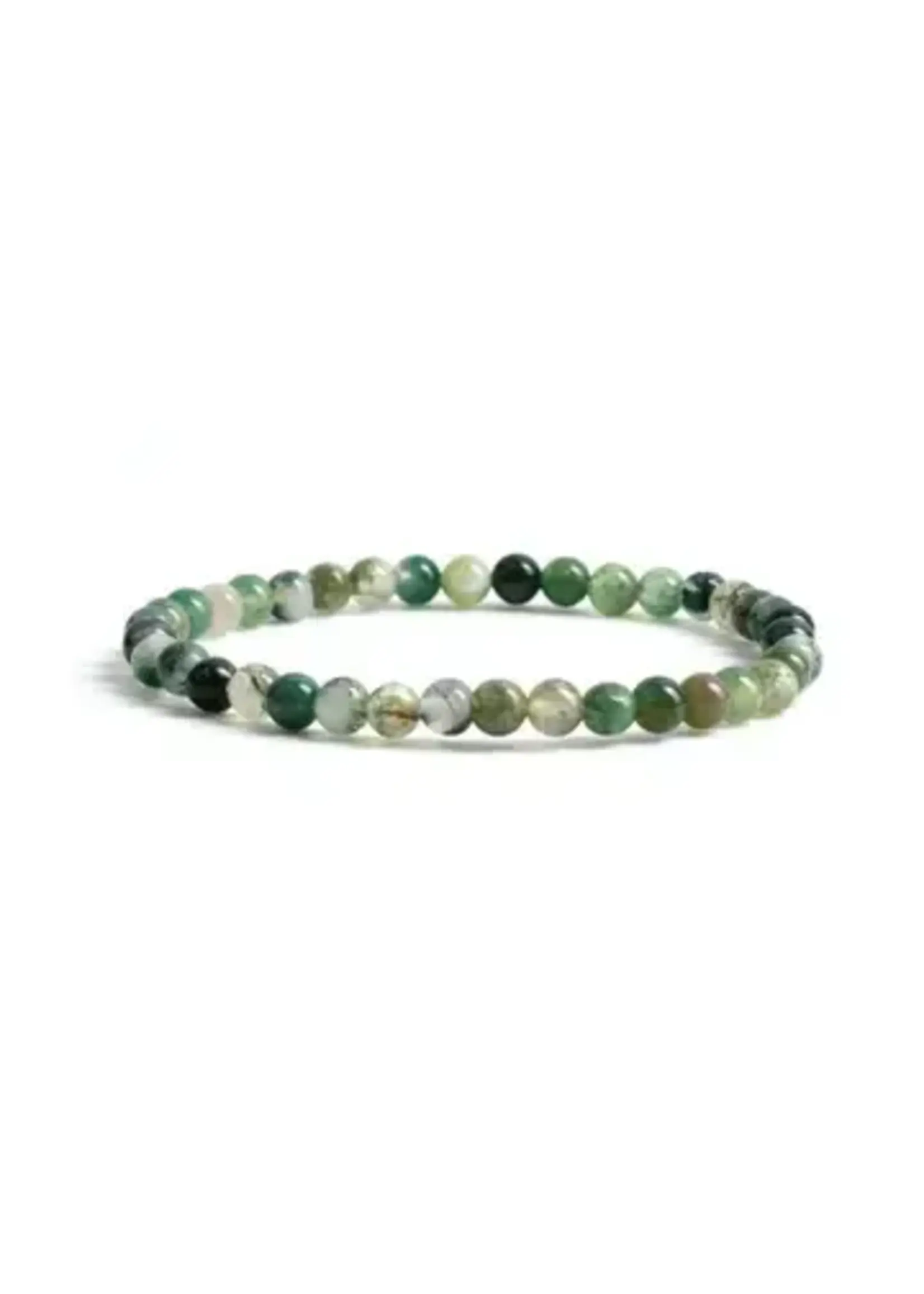 Bracelet Moss Agate Stone of Optimism 4mm