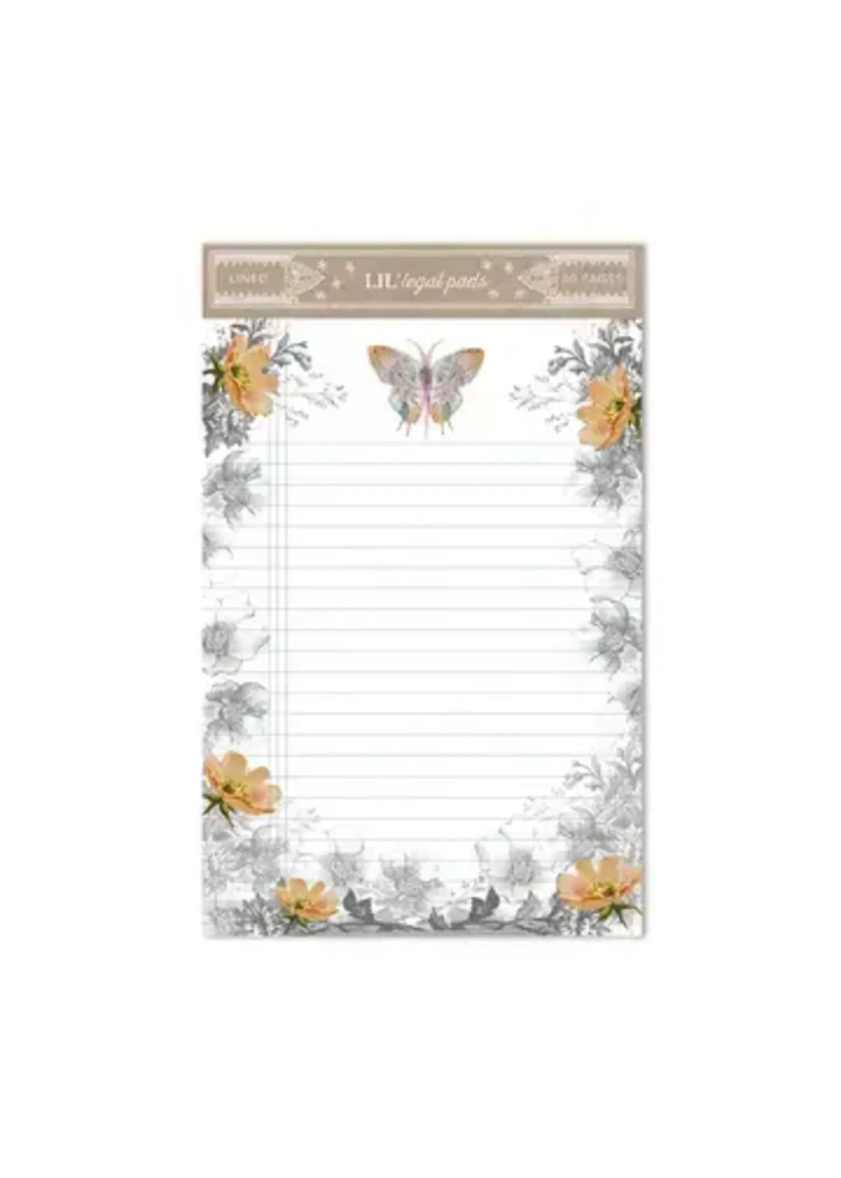 Papaya Legal Pad Paisley Butterfly