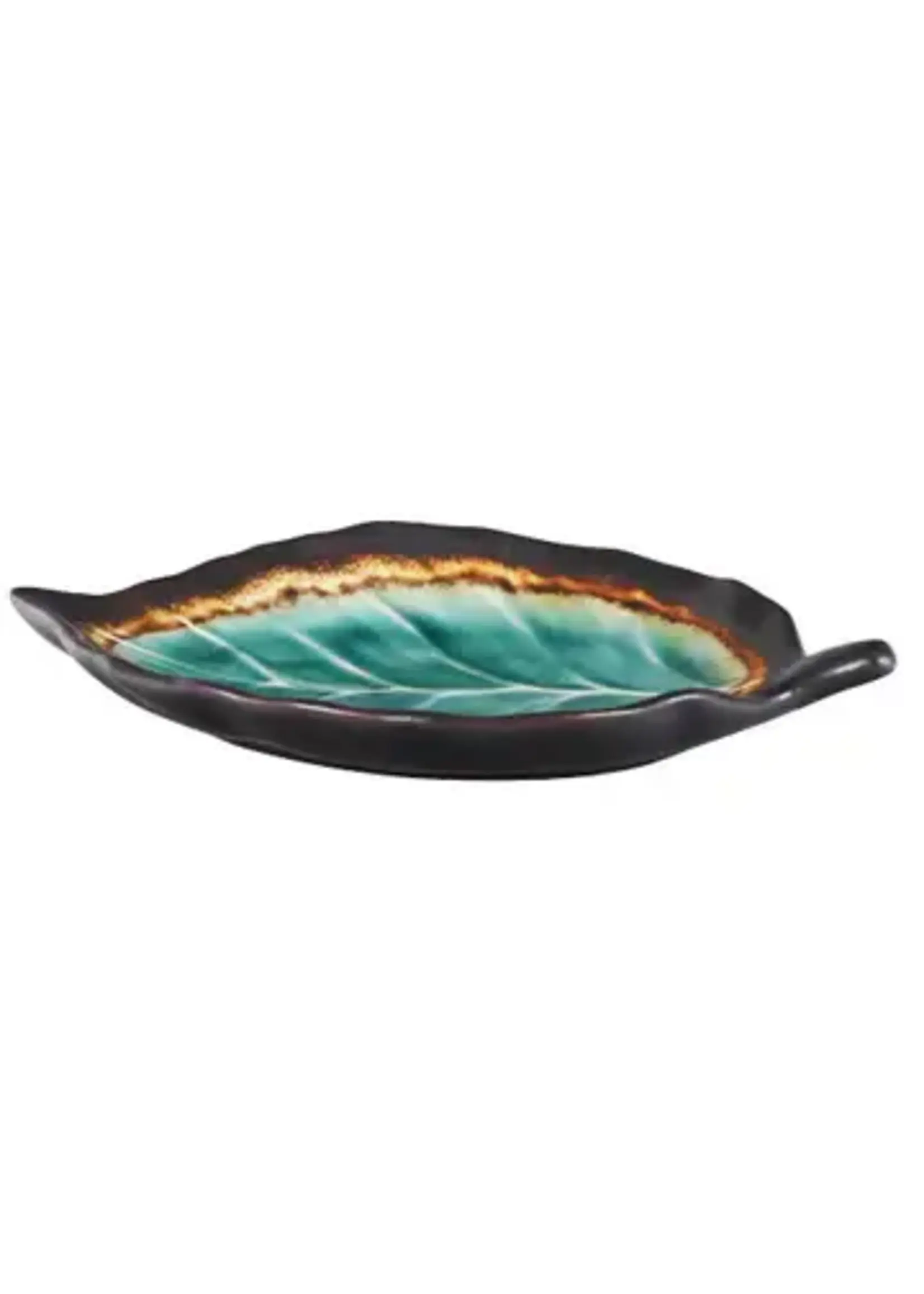 Plate Midori Kanyu Leaf 8" x 5.5"