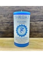 Crystal Journey Chakra Pillar Candle Throat