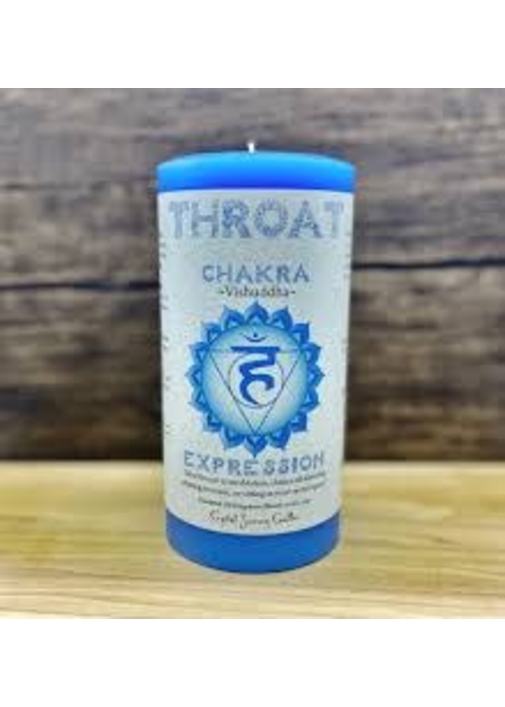 Crystal Journey Chakra Pillar Candle Throat