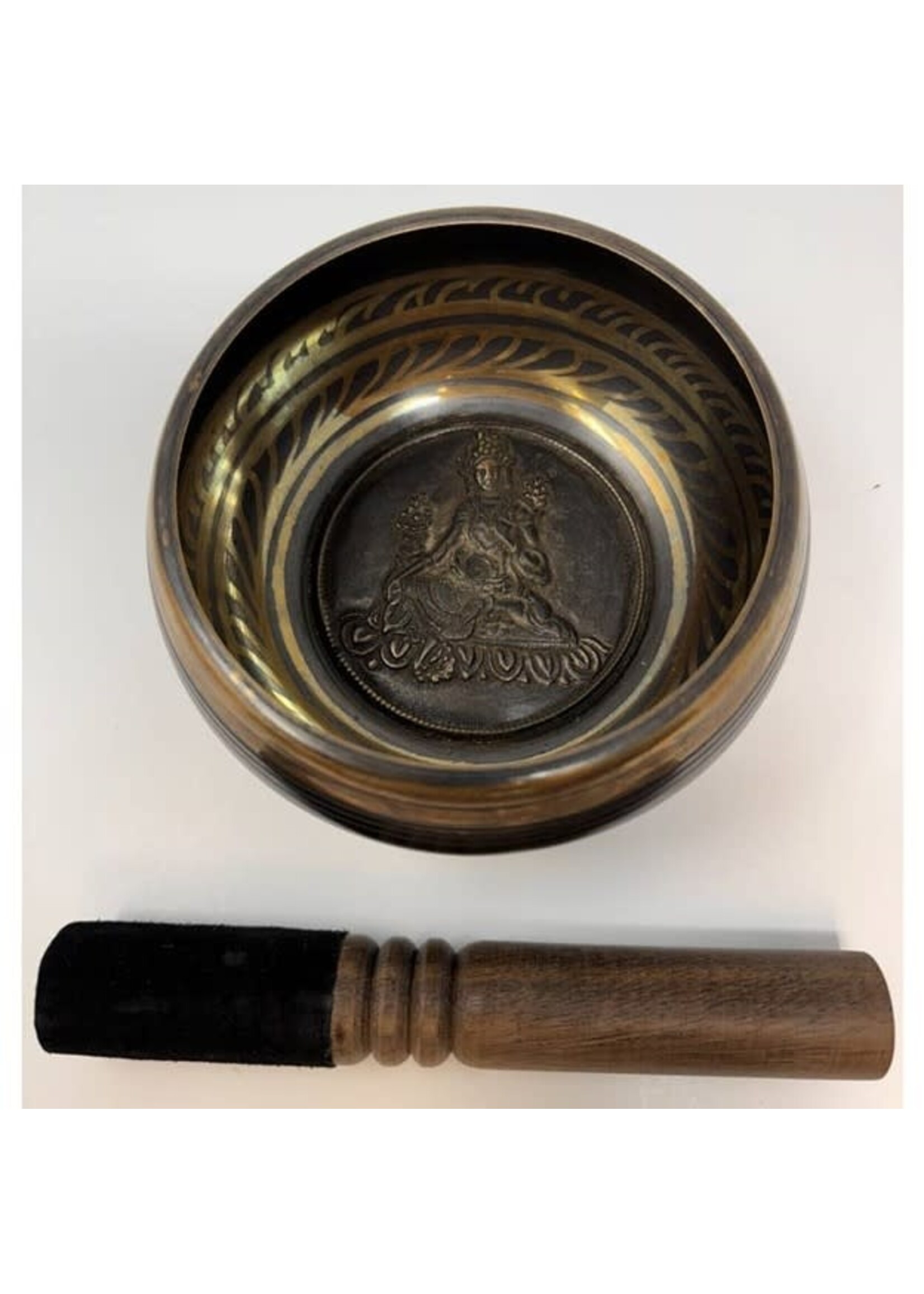 Mantra Singing Bowl Tara Carving 5.5"