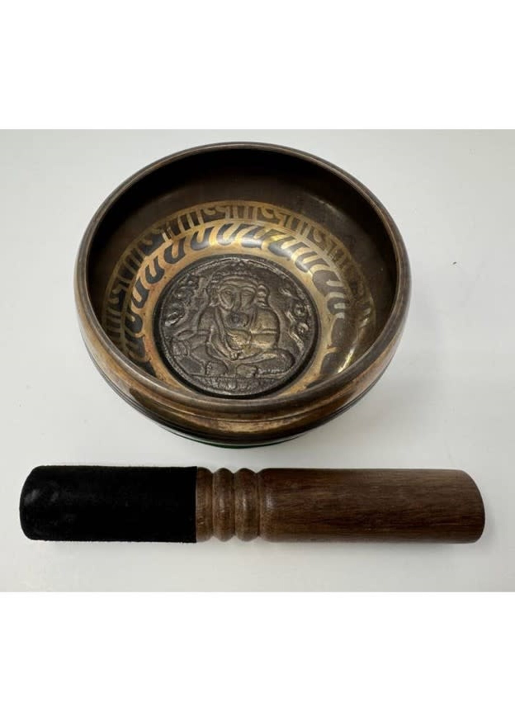 Mantra Singing Bowls Ganesh Carving 4.5"