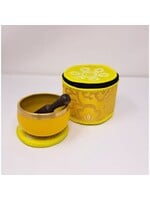 Singing Bowl 3" Bowl Metal Chakra Round Brocade Box – Yellow