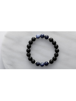Bracelet Double Three Black Lava Sodalite 10mm