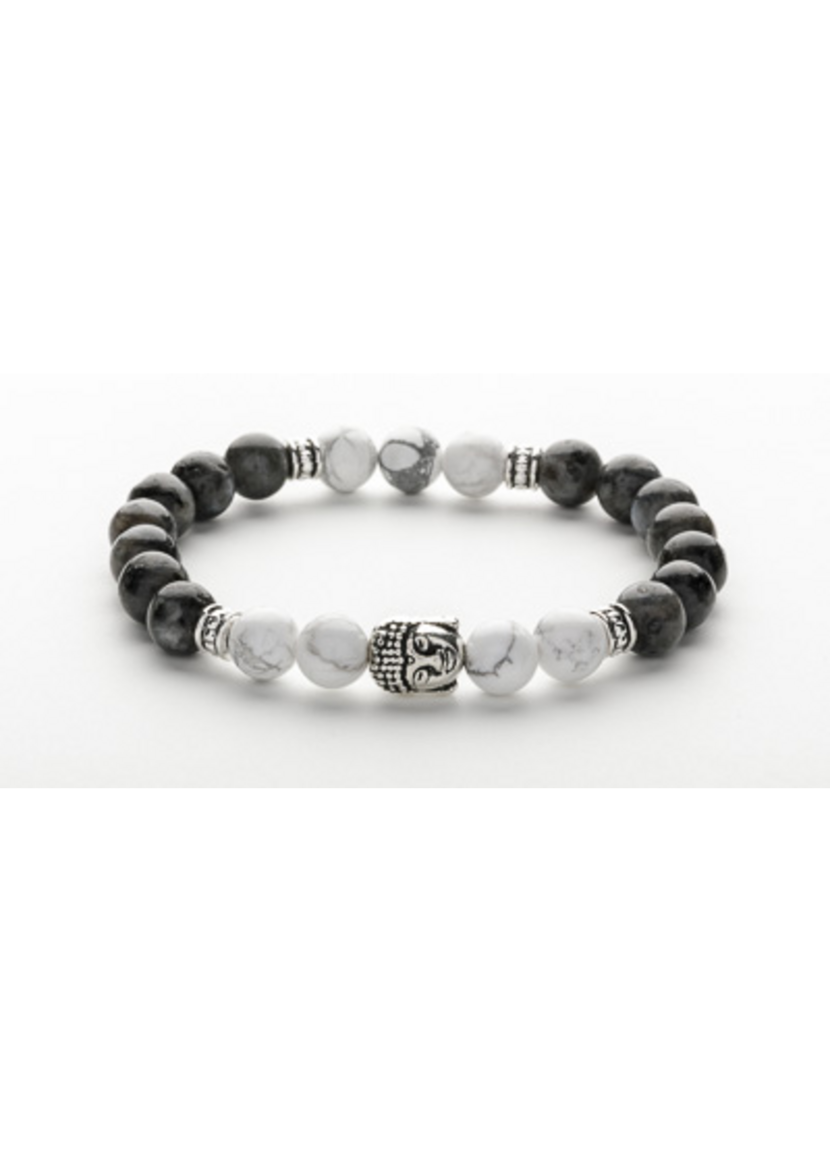 Bracelet Buddha Larvicite  Howlite