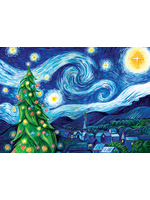 Card Xmas Silent Night, Starry Night Van Gogh