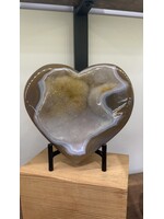 Large Agate Druzy Heart on Stand