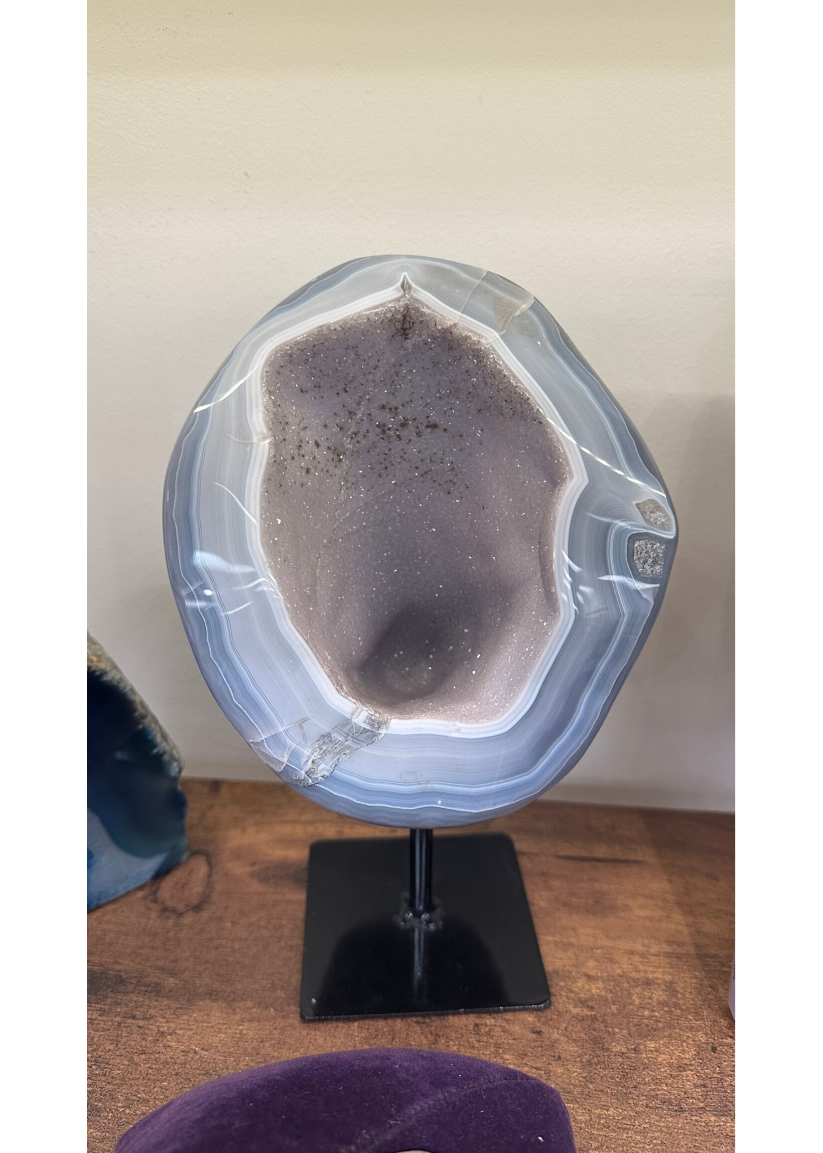 Agate Geode on Stand