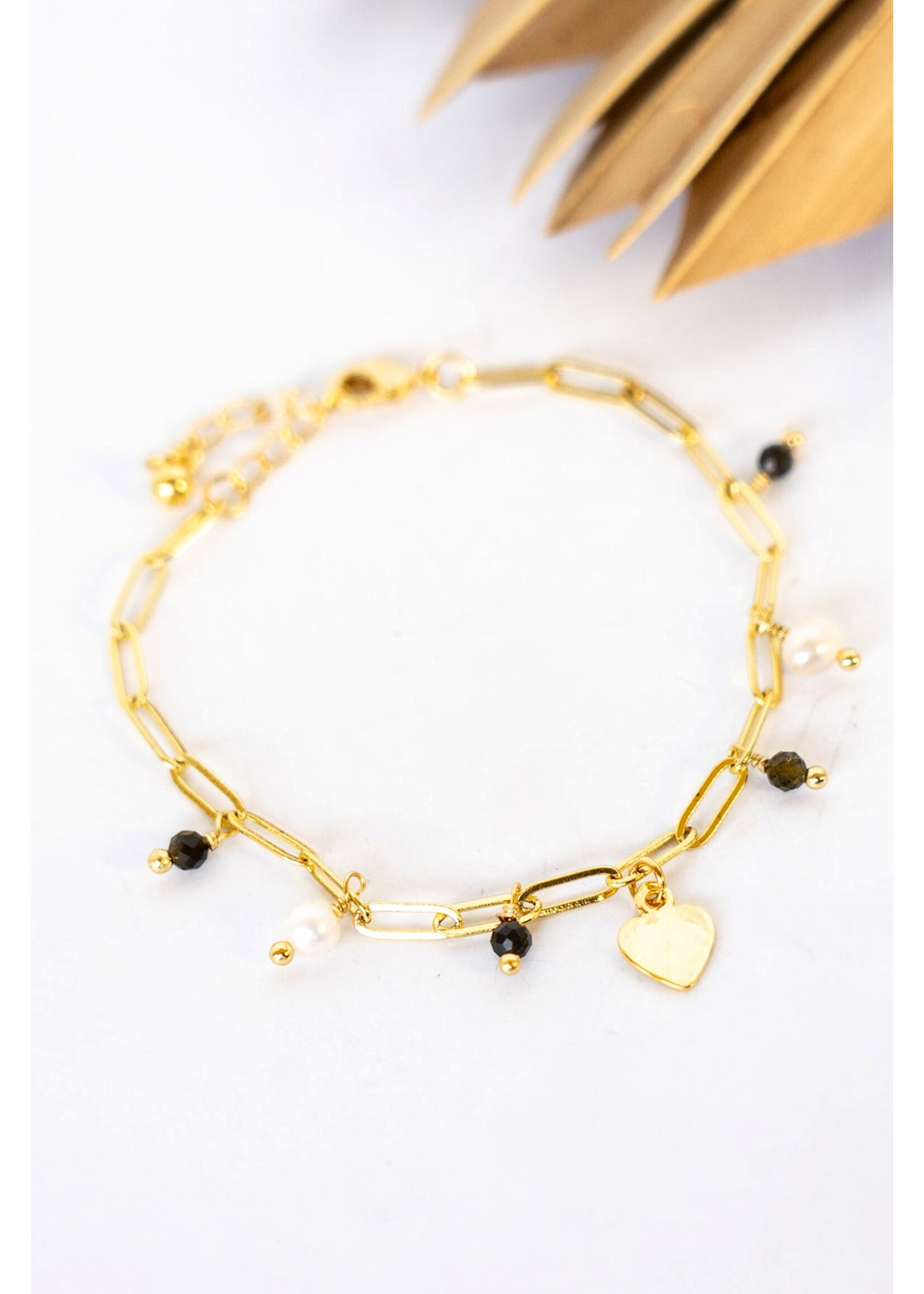 Bali Queen 18K Link Secret Heart Pearl