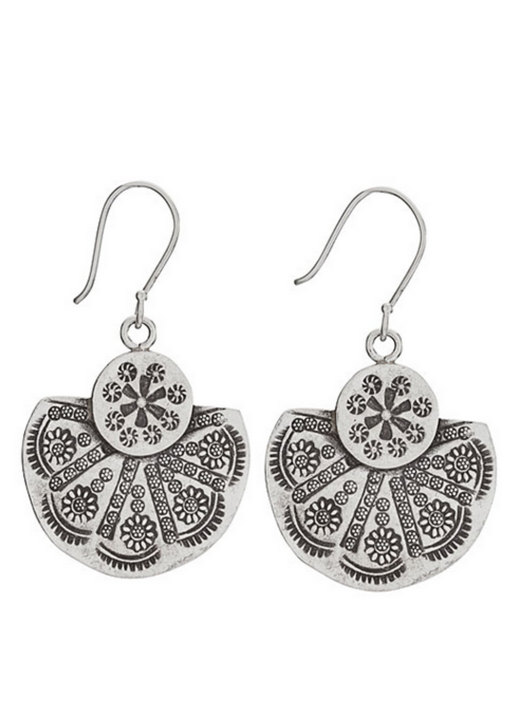 Earring SS Half Circle Fan