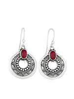 Earrings SS Ruby Open Bali Dot