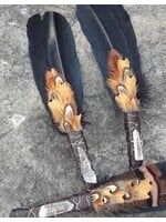 Large Black Feather Fan With Crystal