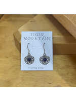 Earrings SS Round Amethyst Gran