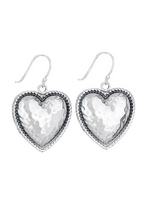 Earrings SS LG Hammered Heart