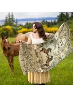 Scarf Born To Run with Wild Horse & Floral