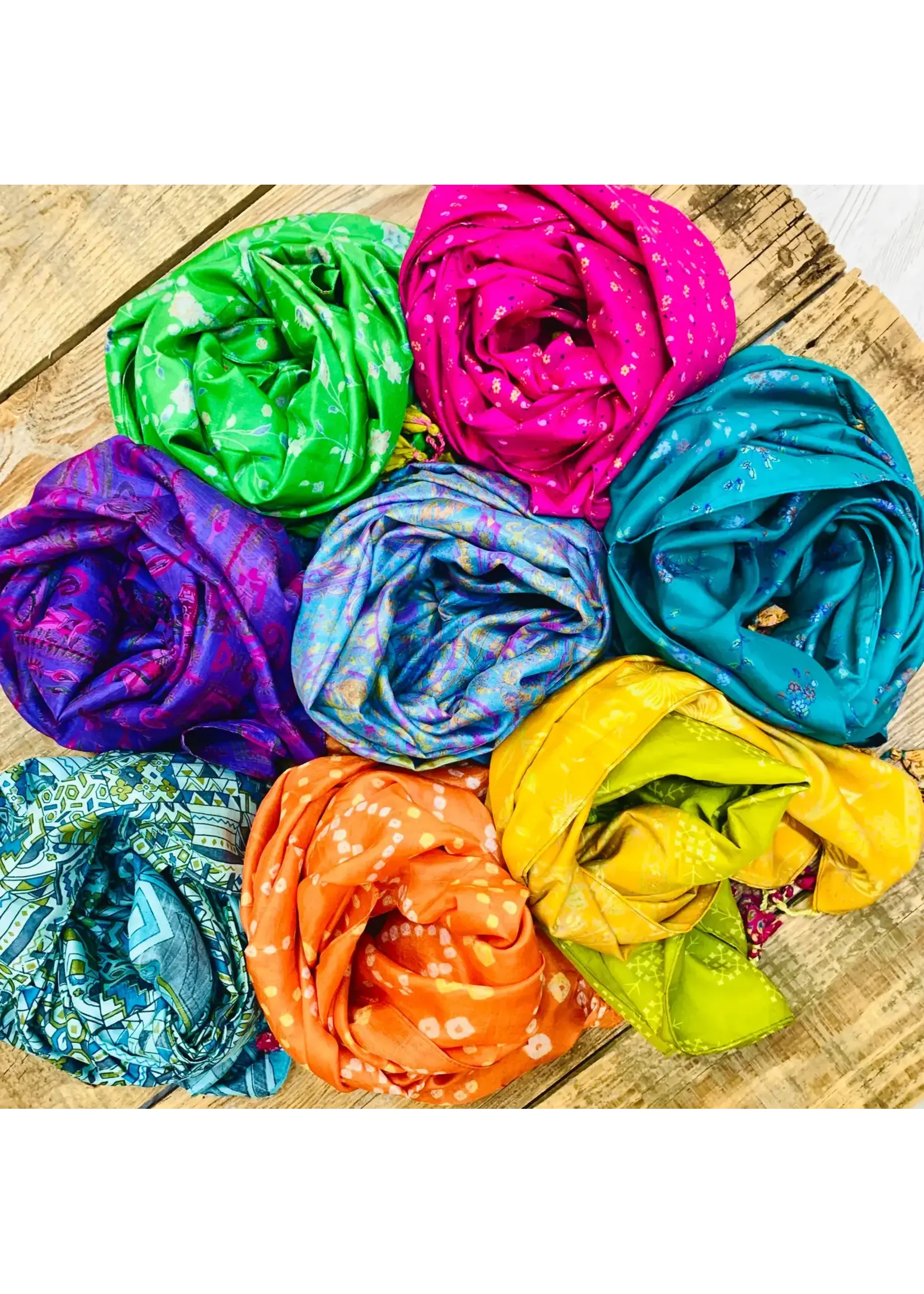 Recycled Silk Scarf Asst.