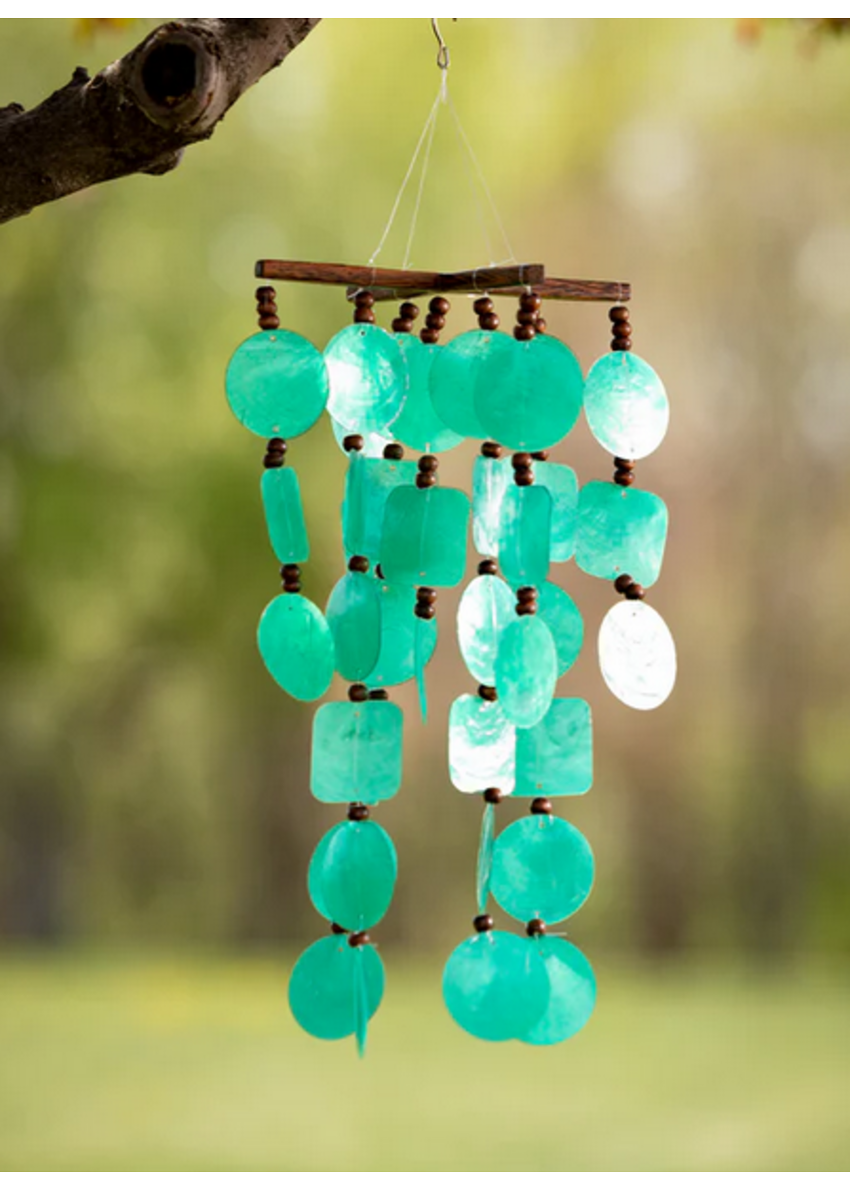 Woodstock CAPIZ Patina Green Chime