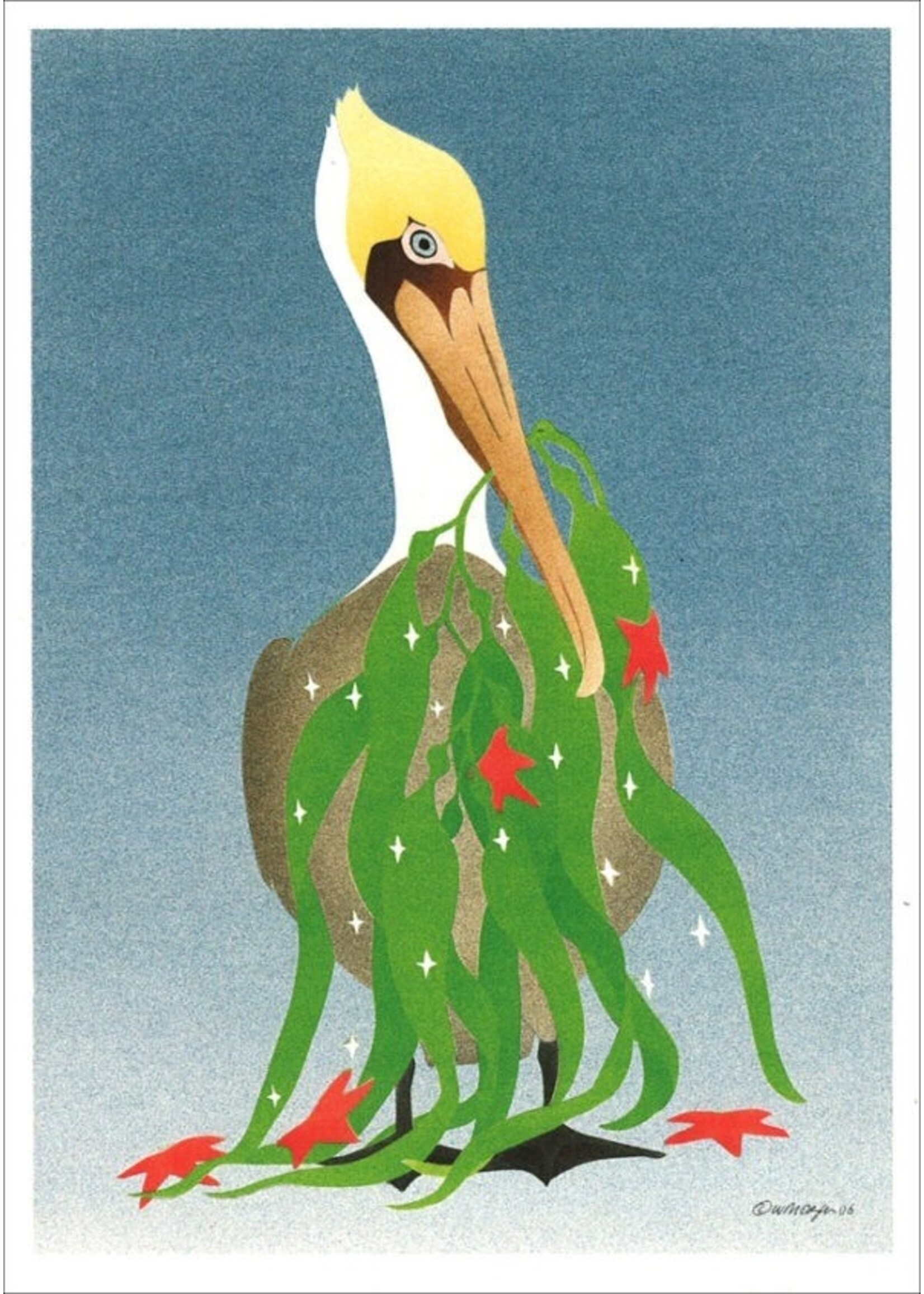 Cane Creek Card XMAS Brown Pelican with Seaweed
