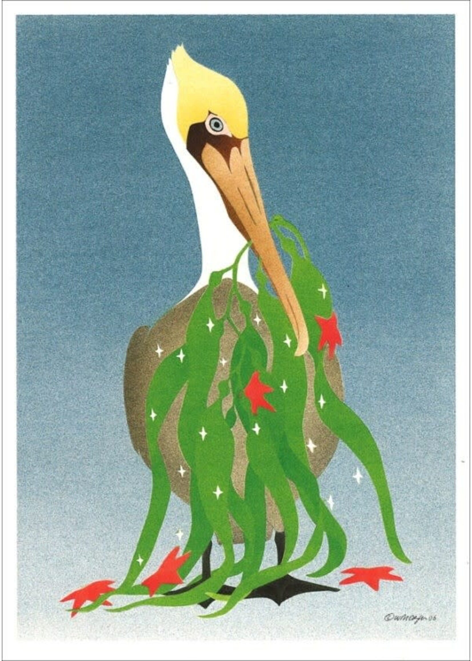 Cane Creek Card XMAS Brown Pelican with Seaweed
