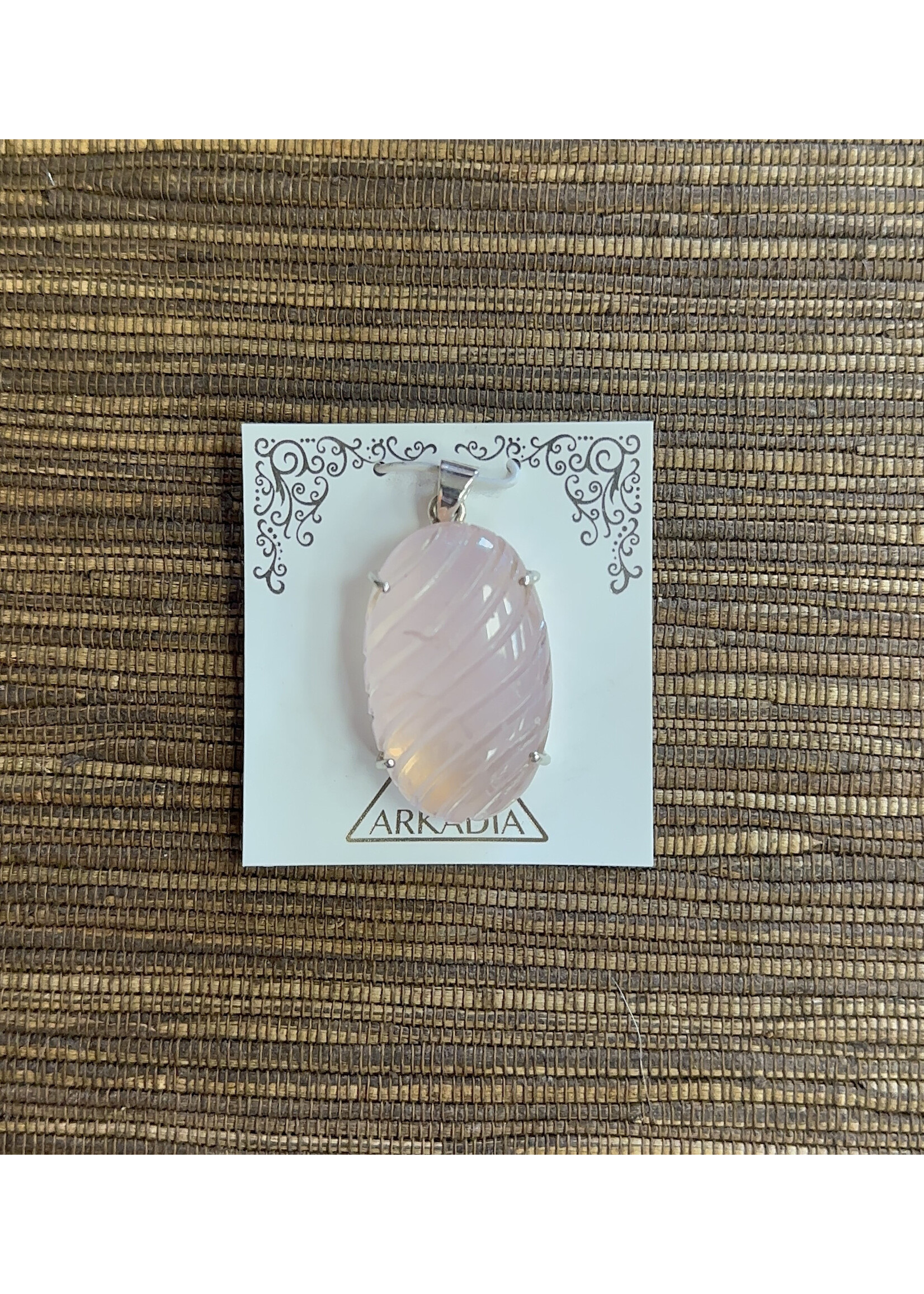 Pendant Large Oval Rose Quartz