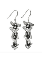 Earring SS Triple Flower Drop