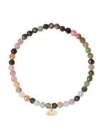 Mini Faceted Tourmaline Gold Stacking Bracelet