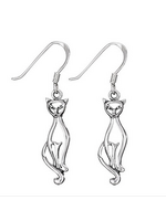 Earrings Sitting Cat Cut-Out
