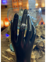 Ring Hematite Round Crescent Moon S7