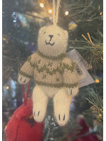 Melange Yarn Polar Bear in Sweater Ornament