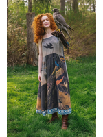 Slip Dress Wild Beauty Boheme with Peacock Birds and Floral L/XL