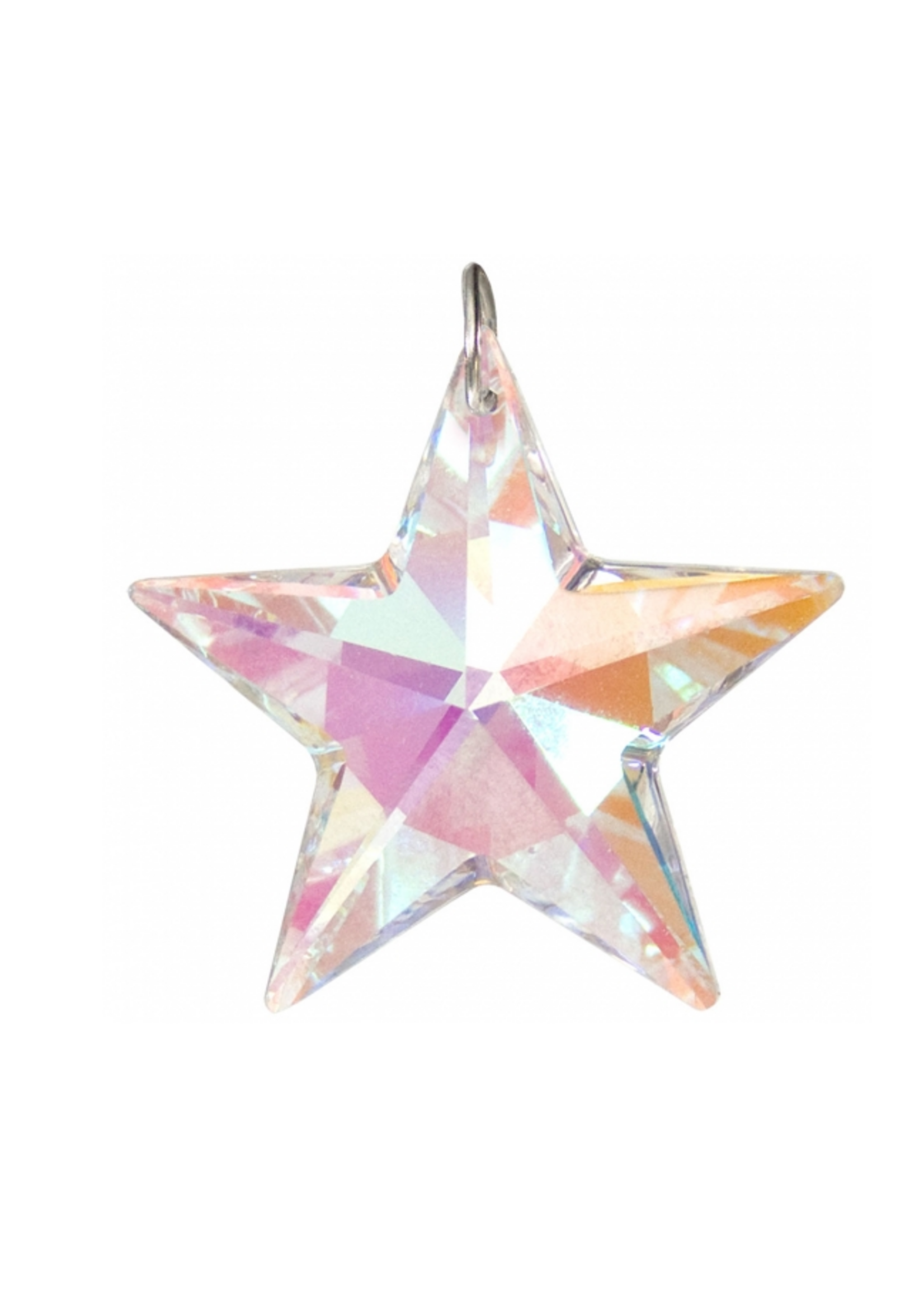Clear Crystal Faceted Star Prism 30mm