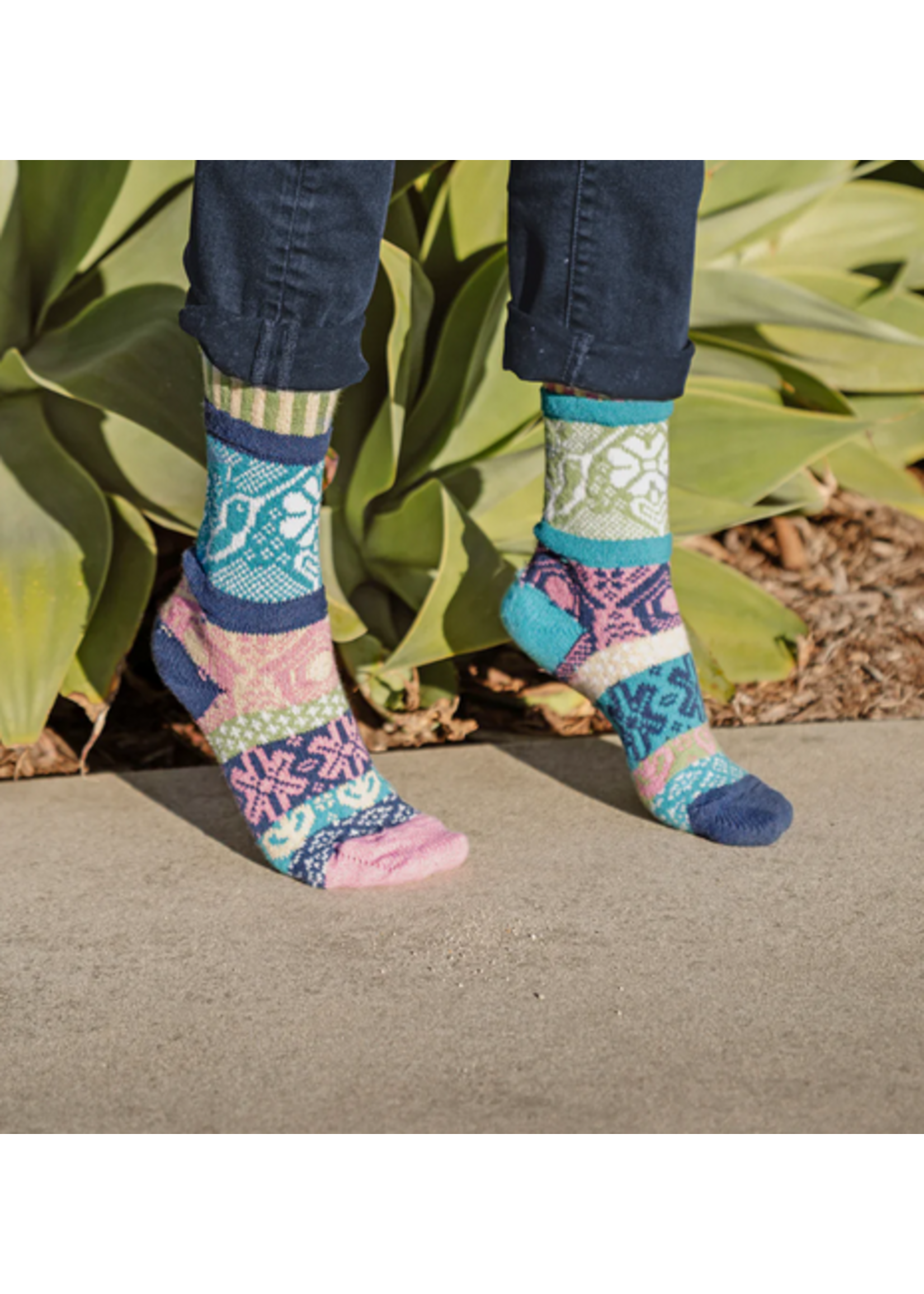 Solmate Socks Hummingbrd Adult Crew LG