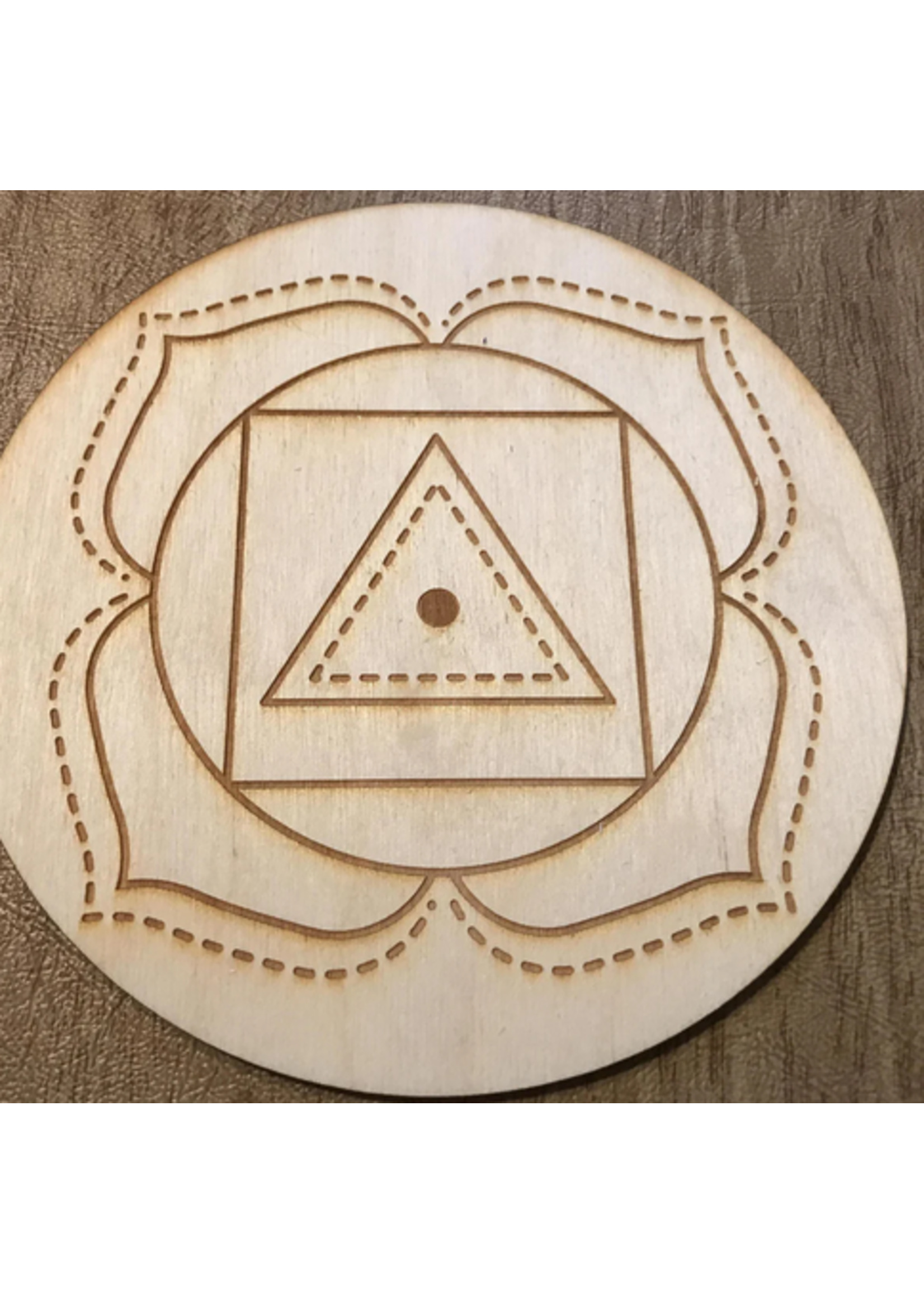 Crystal Grid Wood 10" Root Chakra