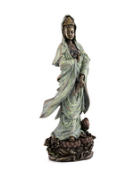 Top Land Trading Quan Yin Standing On Lotus