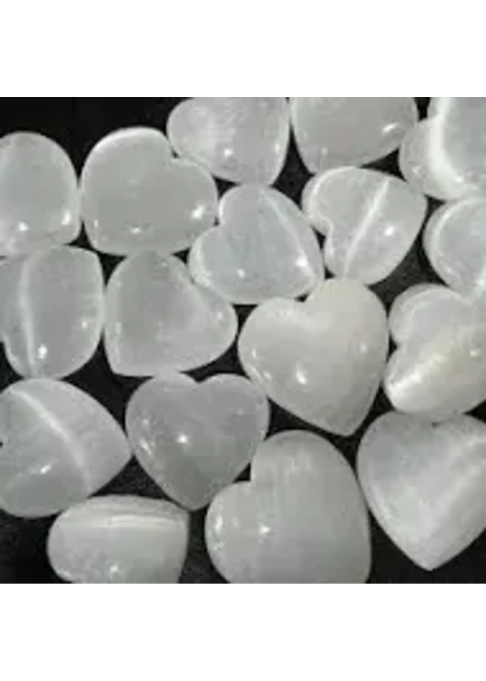 Mini Selenite Puffed Hearts