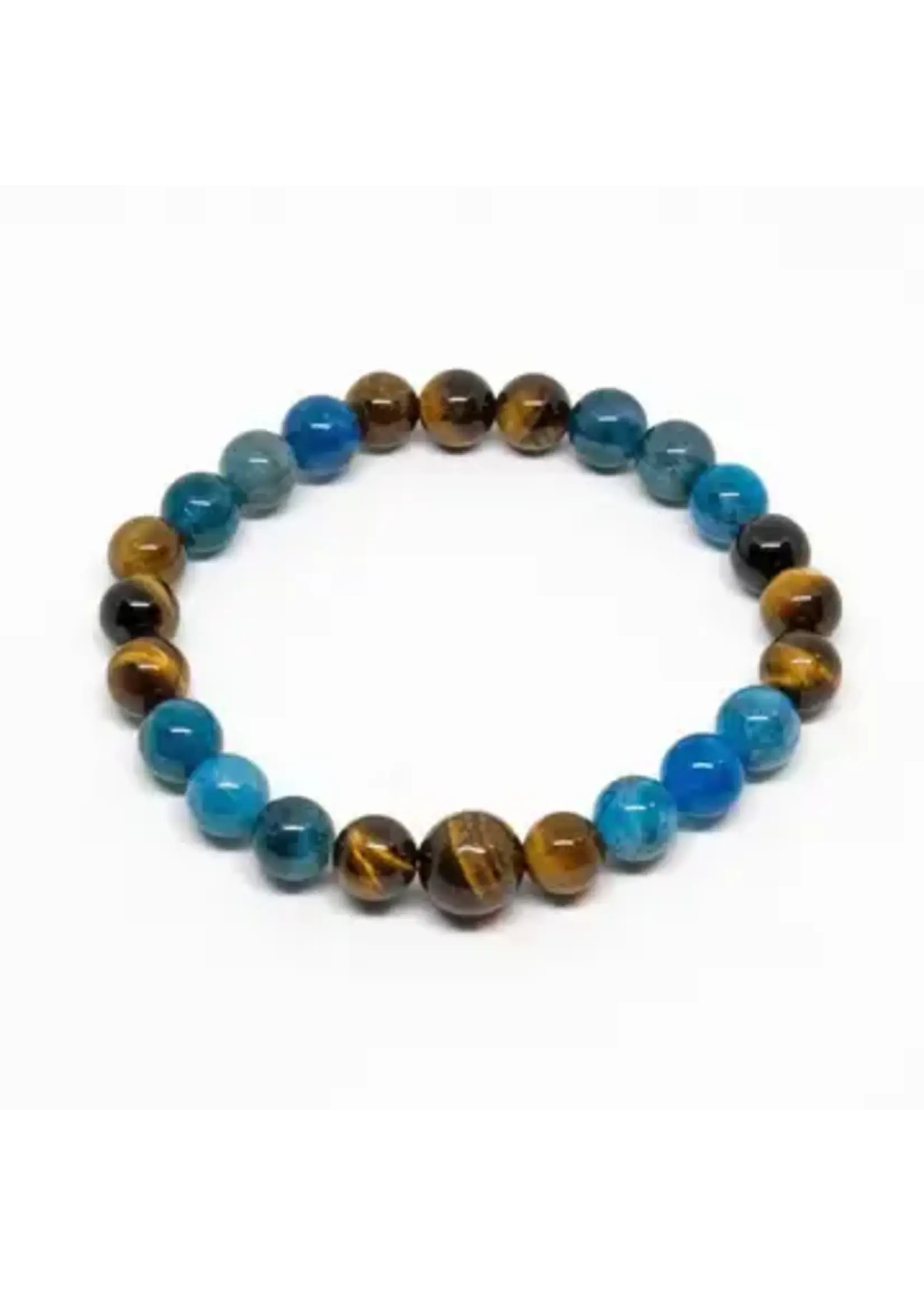 Bracelet Apatite & Tiger's Eye Beaded 8mm