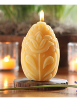 Big Dipper Pillar Candle – Pure Beeswax – Egg Shape with Floral Design