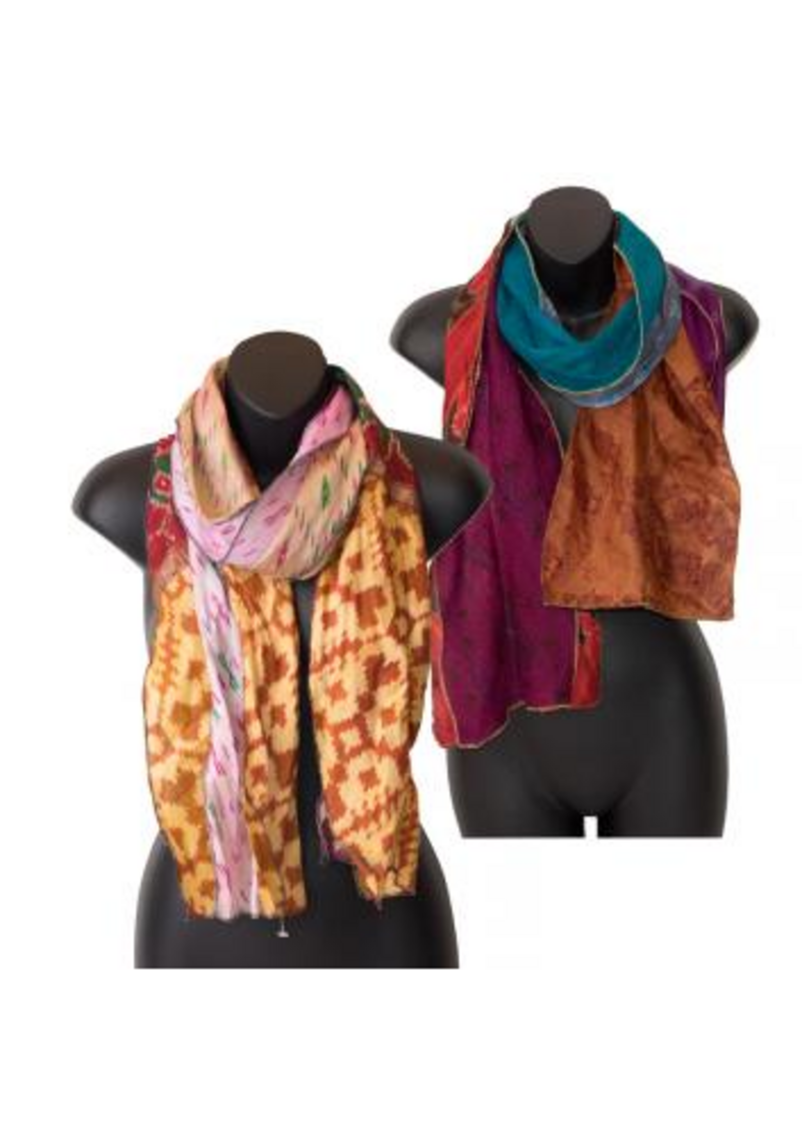 2 Panel Recycled Sari Scarves