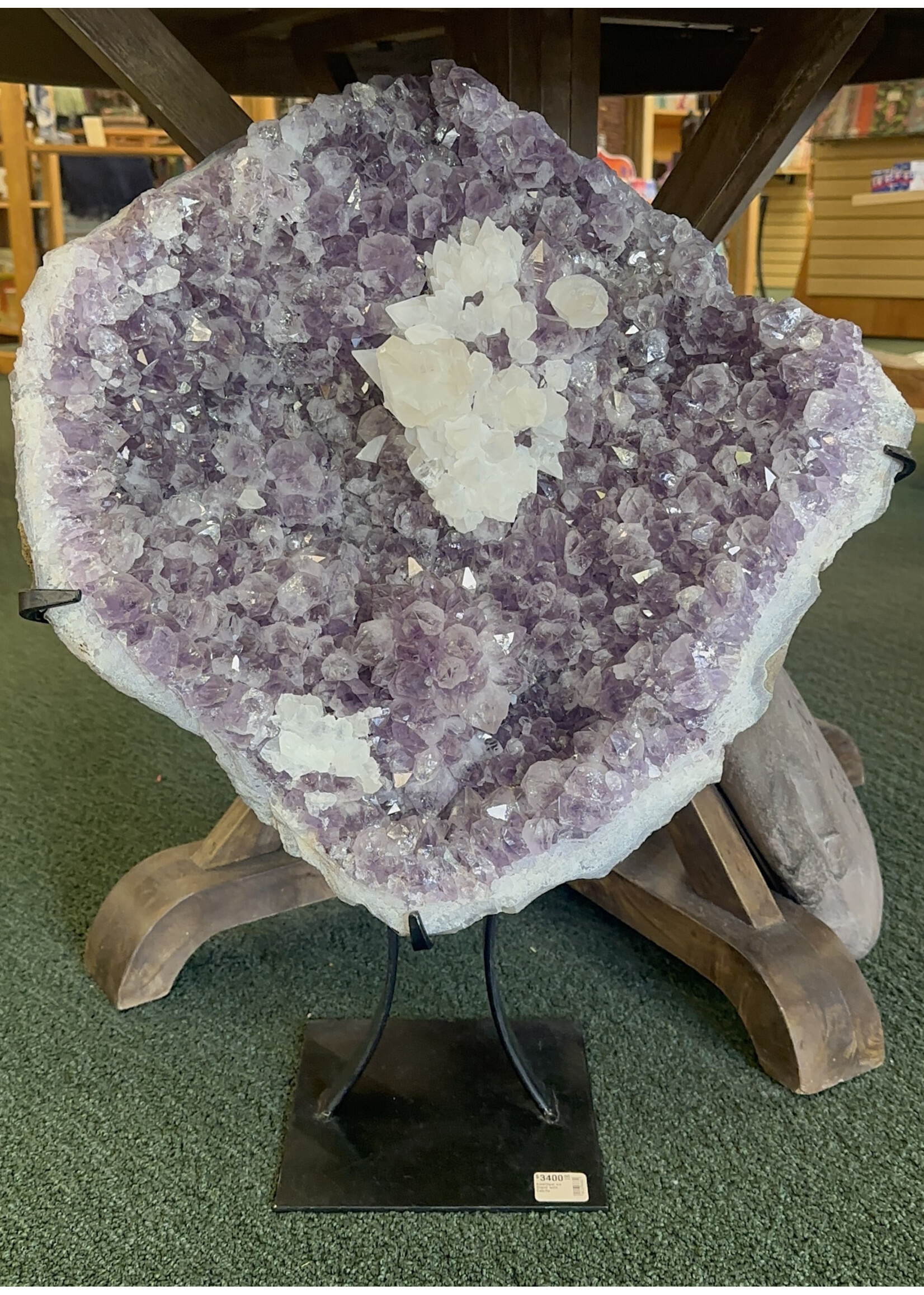 Amethyst on Stand with Calcite