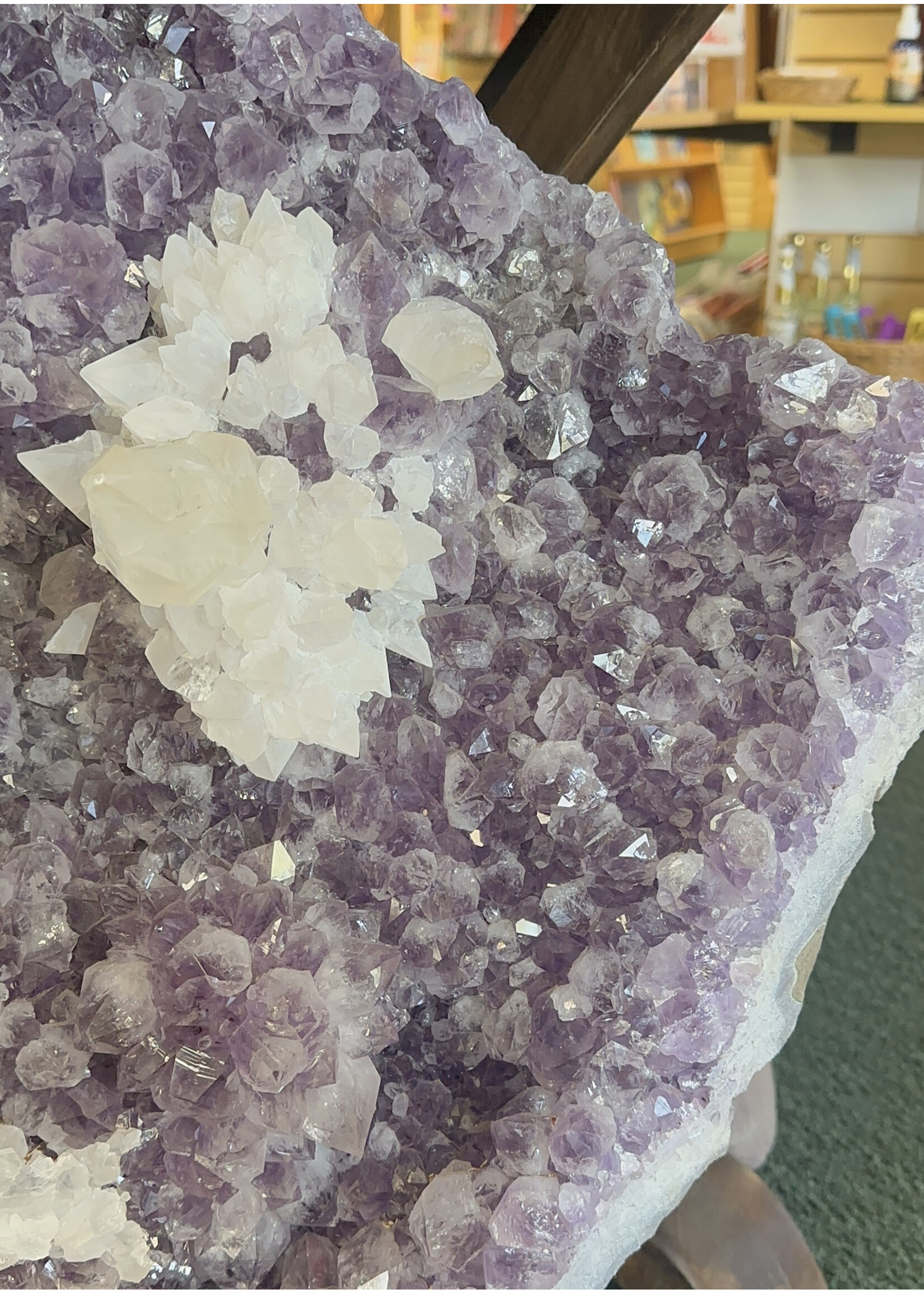Amethyst on Stand with Calcite