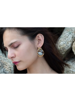 ABAM Earrings Atmospheric Aquamarine Post w/Crystal Bead