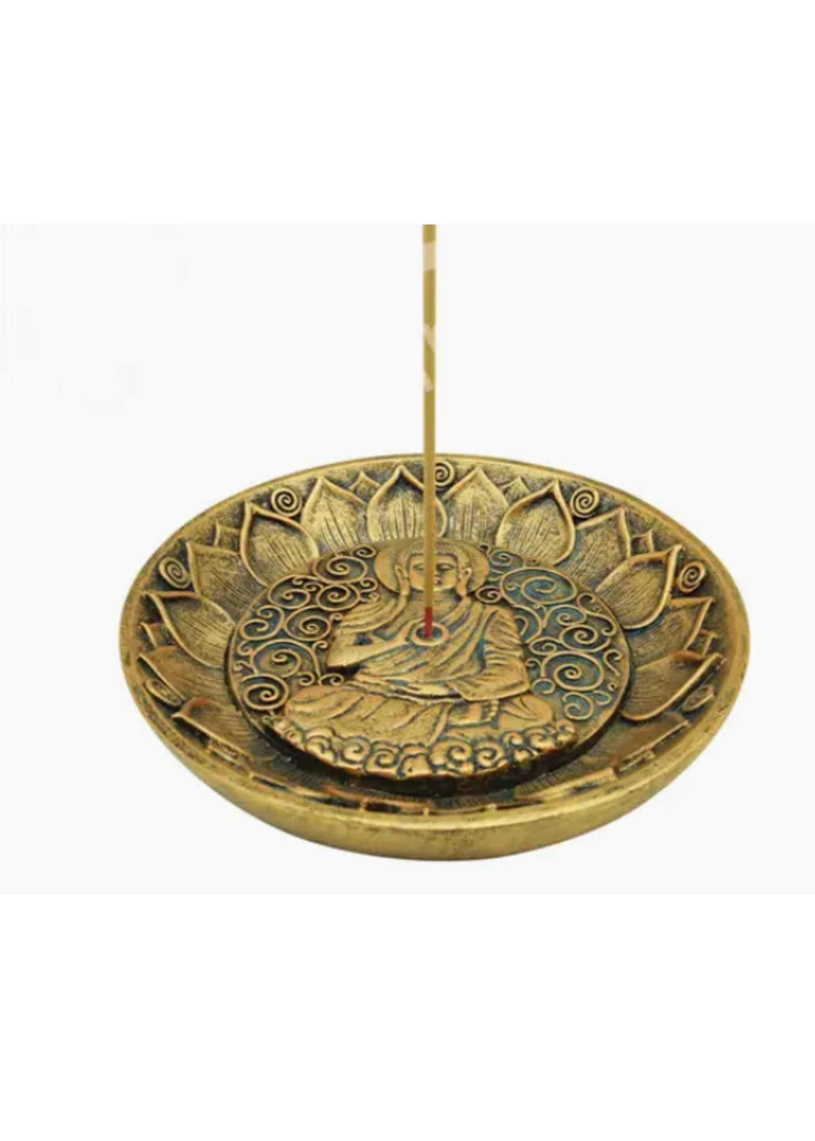 Incense Holder Buddha In Lotus 4.95"D
