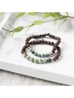 Bracelet Raw African Turquoise & Raw Cherry Amber 8"