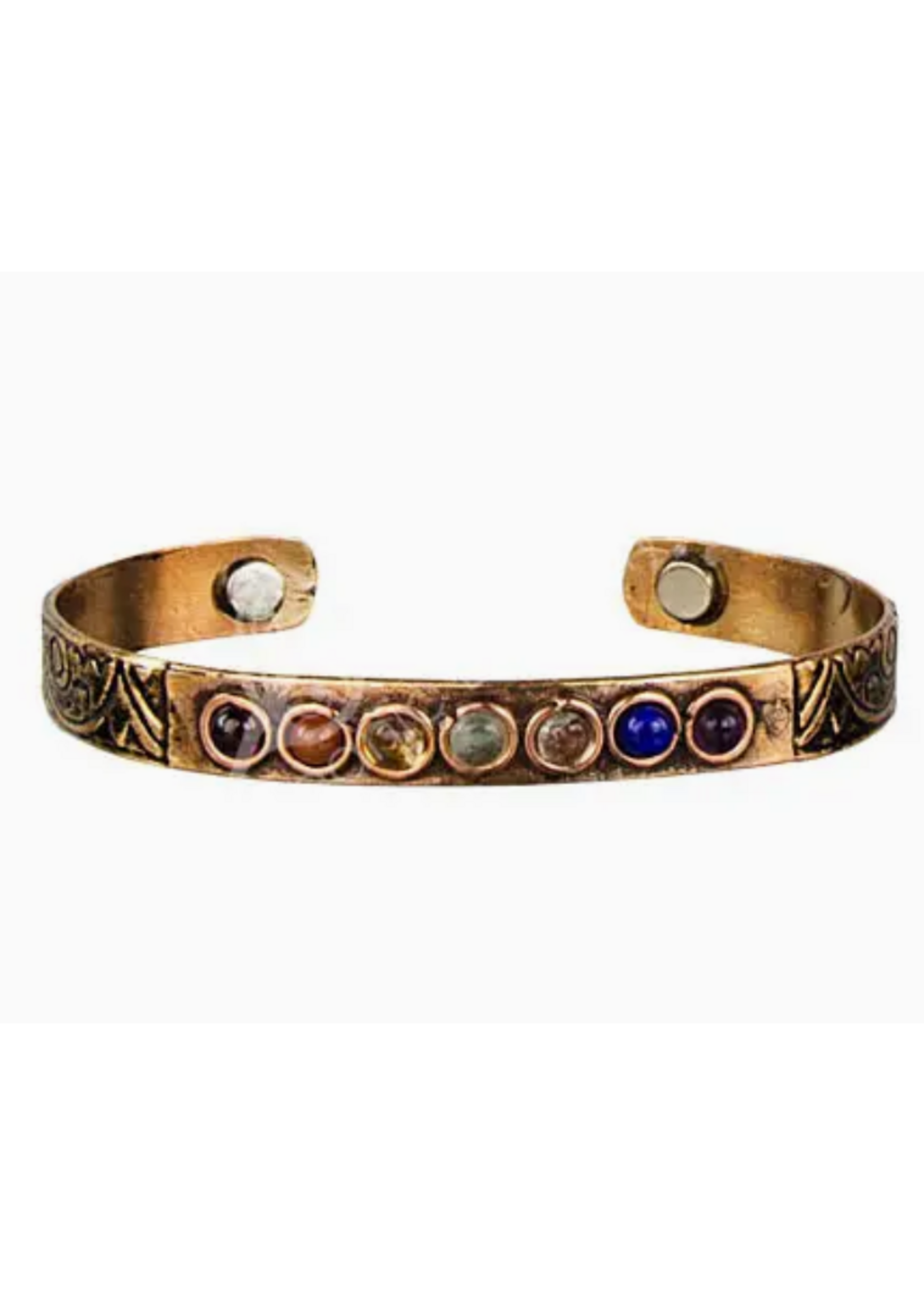 Bracelet Copper with Chakra Stones and Magnets